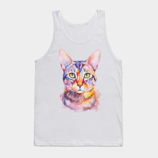 watercolor Bengal Cat Tank Top